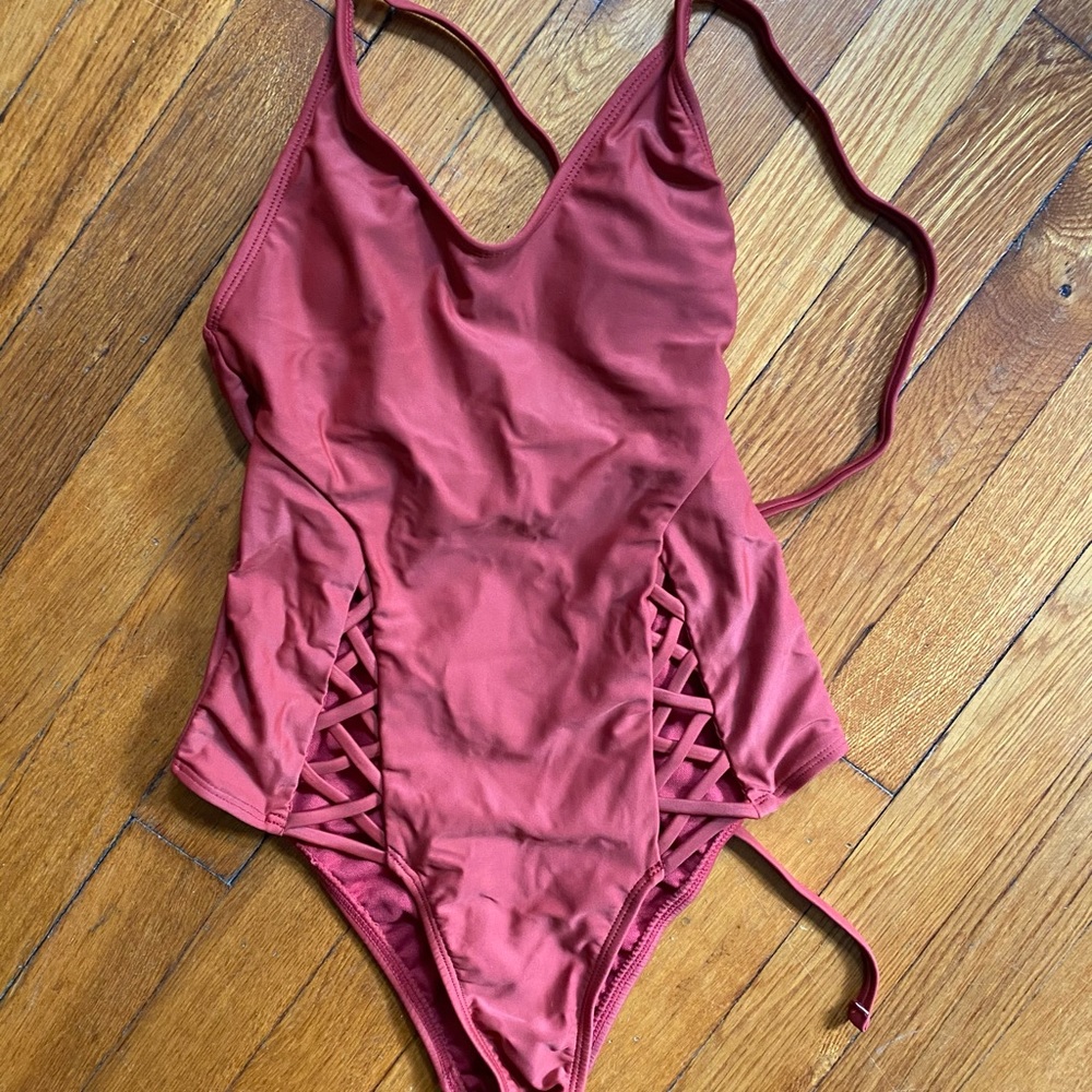 Terracotta one piece swimsuit